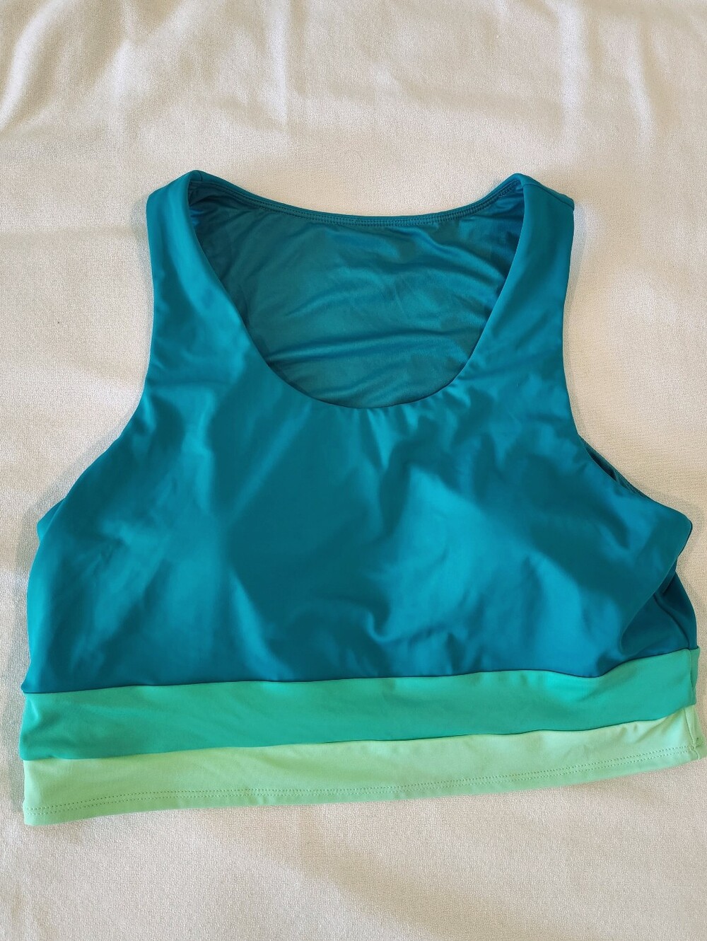KIAVA Swim Crop Top Teal Ombre Size XL